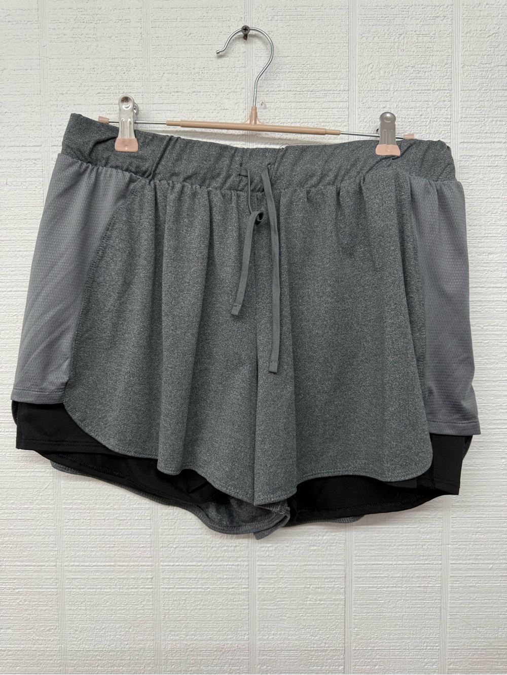 Avia Gray Layered Athletic Shorts with Black Liner